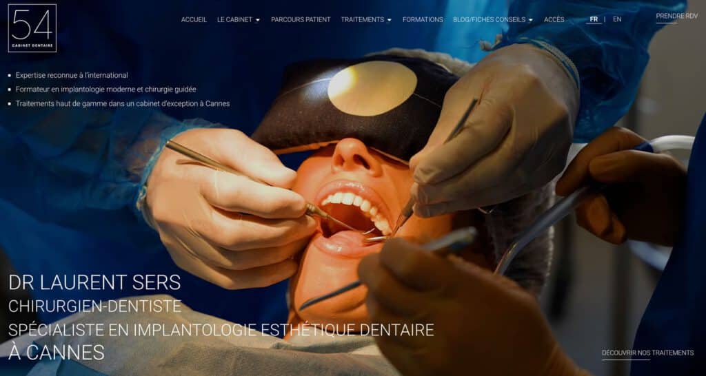 Site web Dr Laurent SERS — Implantologie esthétique · Cannes · Réalisation SeeSmile